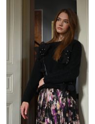 Embossed floral knit sweater