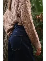 Denim large à revers