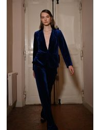 Pantalon flare en velours