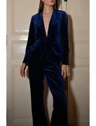 Pantalon flare en velours