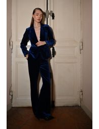 Pantalon flare en velours