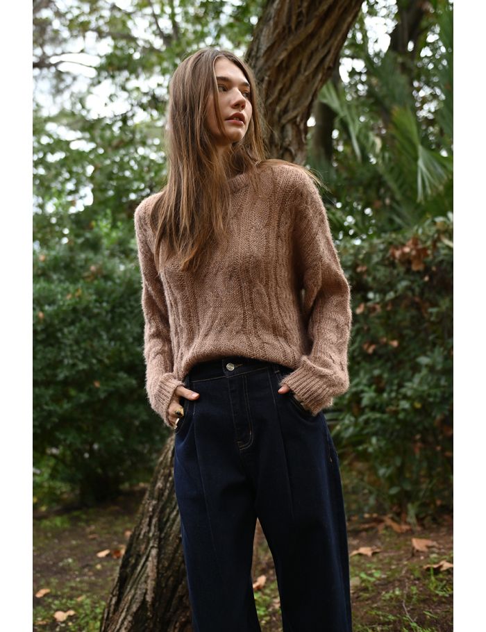 Cable-knit sweater