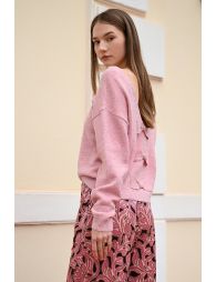 Halter sweater with sequins