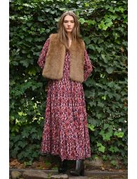 Sleeveless faux fur jacket