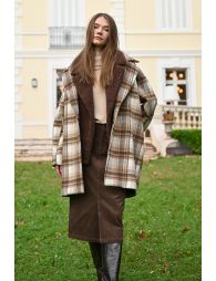Plaid overcoat coat