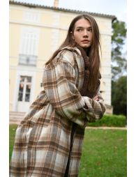 Plaid overcoat coat