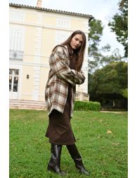 Plaid overcoat coat