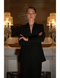 Striped blazer, open at the bottom