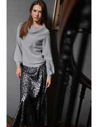 Long satin skirt
