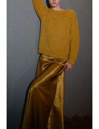 Long satin skirt