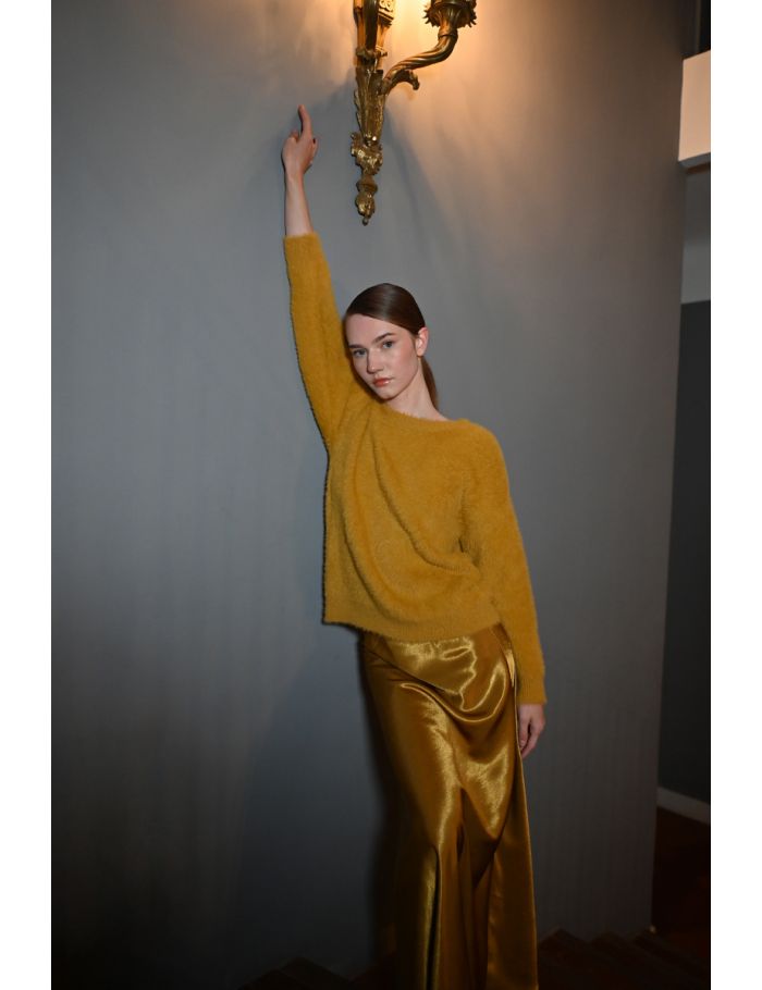Long satin skirt