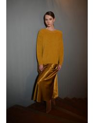 Long satin skirt