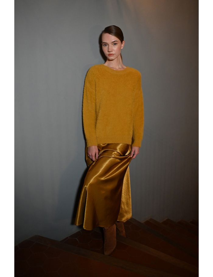 Long satin skirt