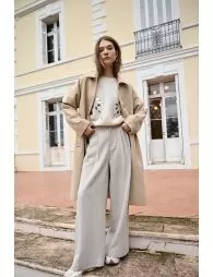 Pantalon large à chevrons