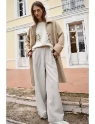 Pantalon large à chevrons