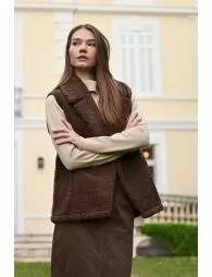 Gilet sans manches, imitation mouton