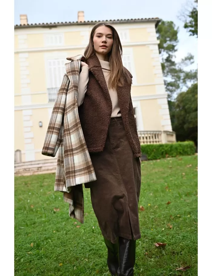 Gilet sans manches, imitation mouton
