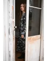 Robe longue en voile imprimé