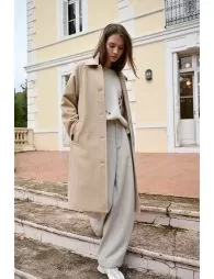 Manteau droit boutonné