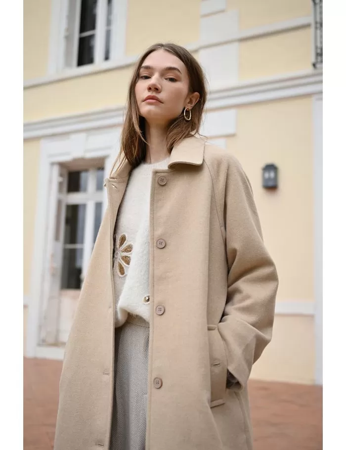 Manteau droit boutonné