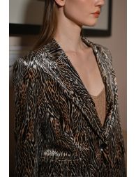 Blazer satiné, imprimé léopard
