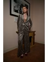 Pantalon large en velours imprimé