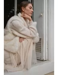 Longue jupe plissée en tulle