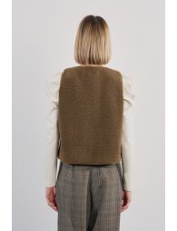 Sleeveless jacket, imitation sheepskin