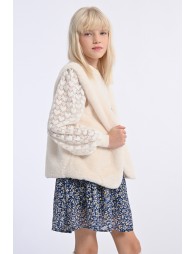 Gilet sans manches en fausse fourrure