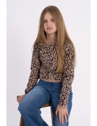 Pull en maille, imprimé léopard
