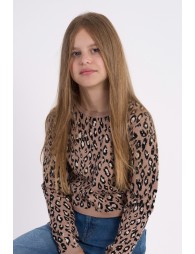Pull en maille, imprimé léopard