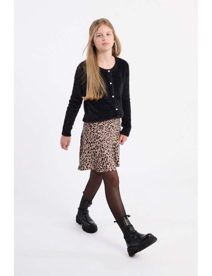 Jupe patineuse en maille, léopard