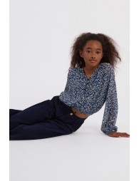 Blouse en voile, imprimé fleuri