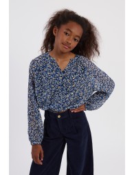 Blusa de niña de manga larga, con estampado.