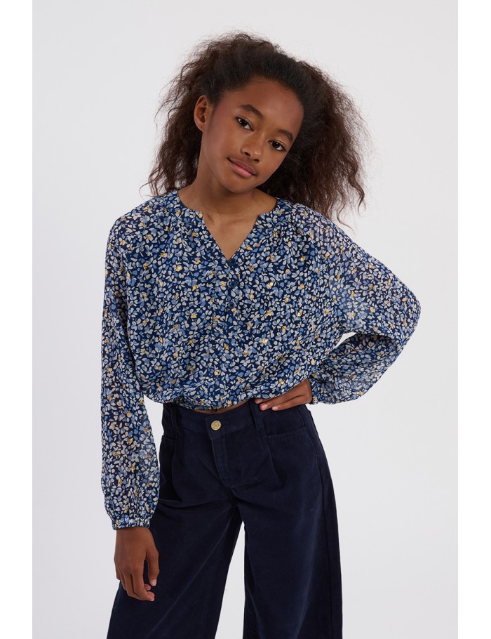 Blouse en voile, imprimé fleuri