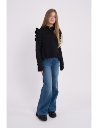 Pull sans manches à bandes volantées