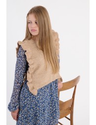 Pull sans manches à bandes volantées