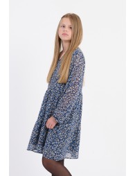 Vestido de niña de manga larga, estampado floral.