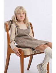 Jersey de niña de manga larga, en punto mezclado.