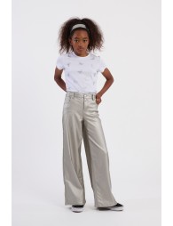 Pantalon large, métallisé