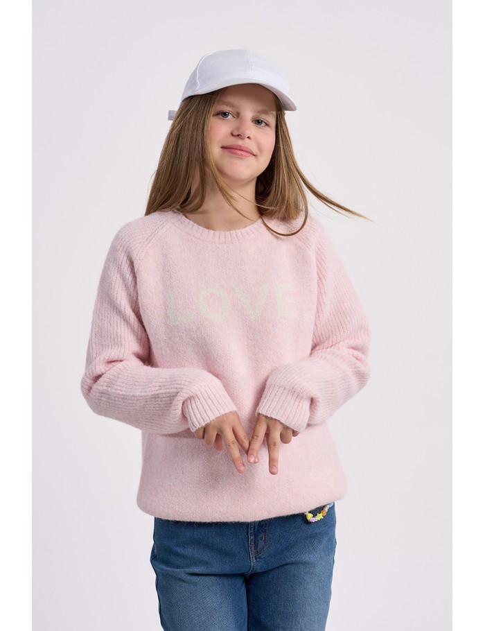 Jersey de niña de manga larga, con estampado ¨LOVE¨.