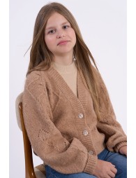 Gilet à manches bouffantes, boutonné