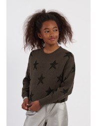 Knitted sweater, glittery stars