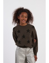 Knitted sweater, glittery stars