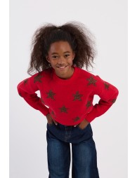 Knitted sweater, glittery stars