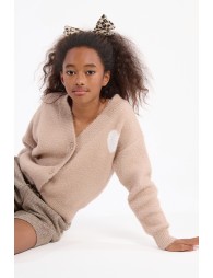 Gilet oversize en maille, motif cœur