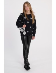 Jersey de niña de manga larga, con corazones.