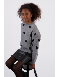 Pull en maille avec cœurs