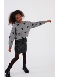 Jersey de niña de manga larga, con corazones.