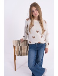 Jersey de niña de manga larga, con corazones.